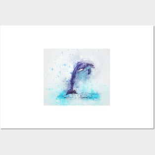 Watercolor Dolphin Posters and Art